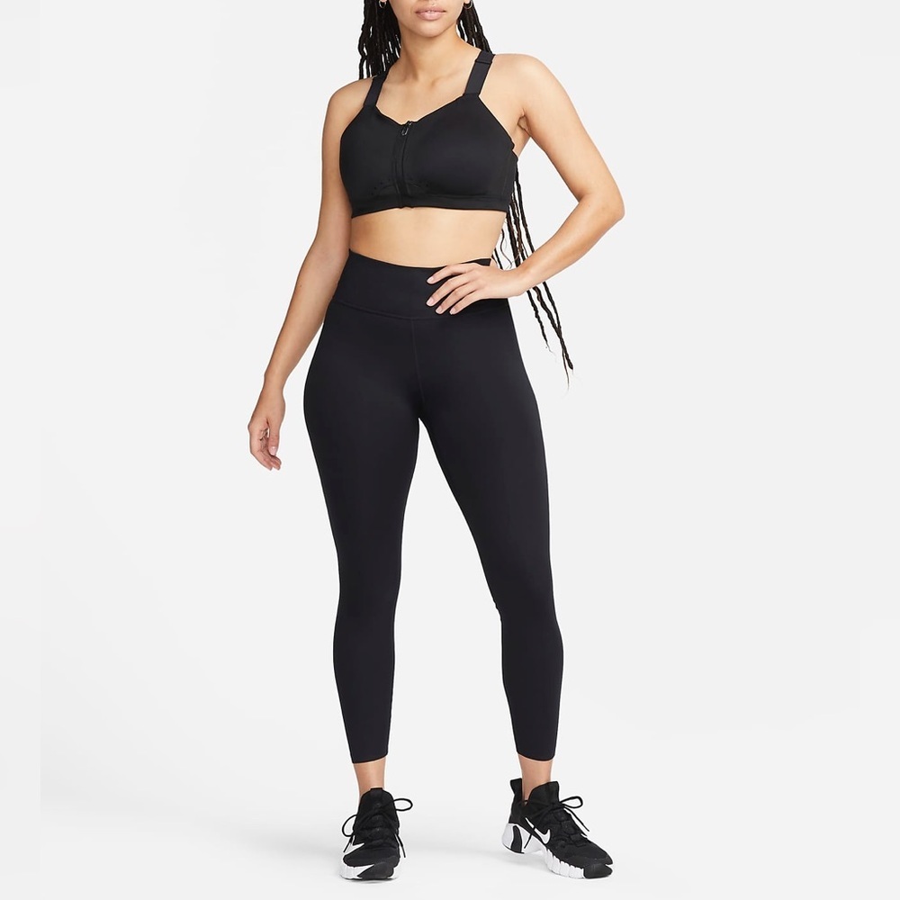 Nike Alpha Black Women’s High Support Padded Zip Front Sport Bra Sz XXL NWT